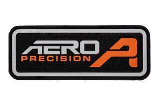 Aero Precision Logo Legacy Morale Patch with black background and velcro backing